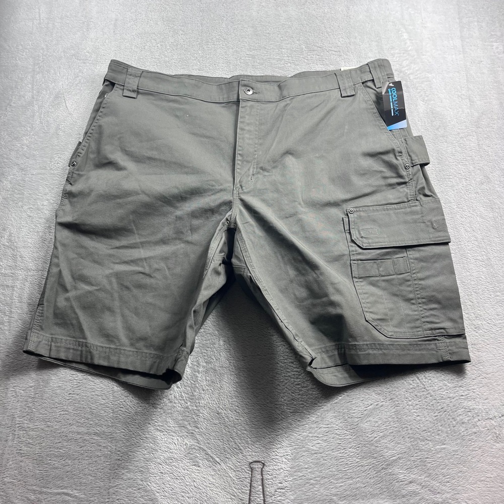 Duluth Trading Co Mens DuluthFlex Fire Hose Coolmax Cargo Shorts Gray 46x11